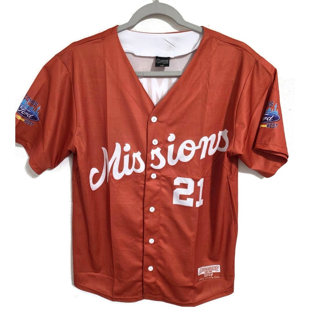 San Antonio Missions Jersey Mens Medium Orange MILB Baseball Clemens 21 Coyote